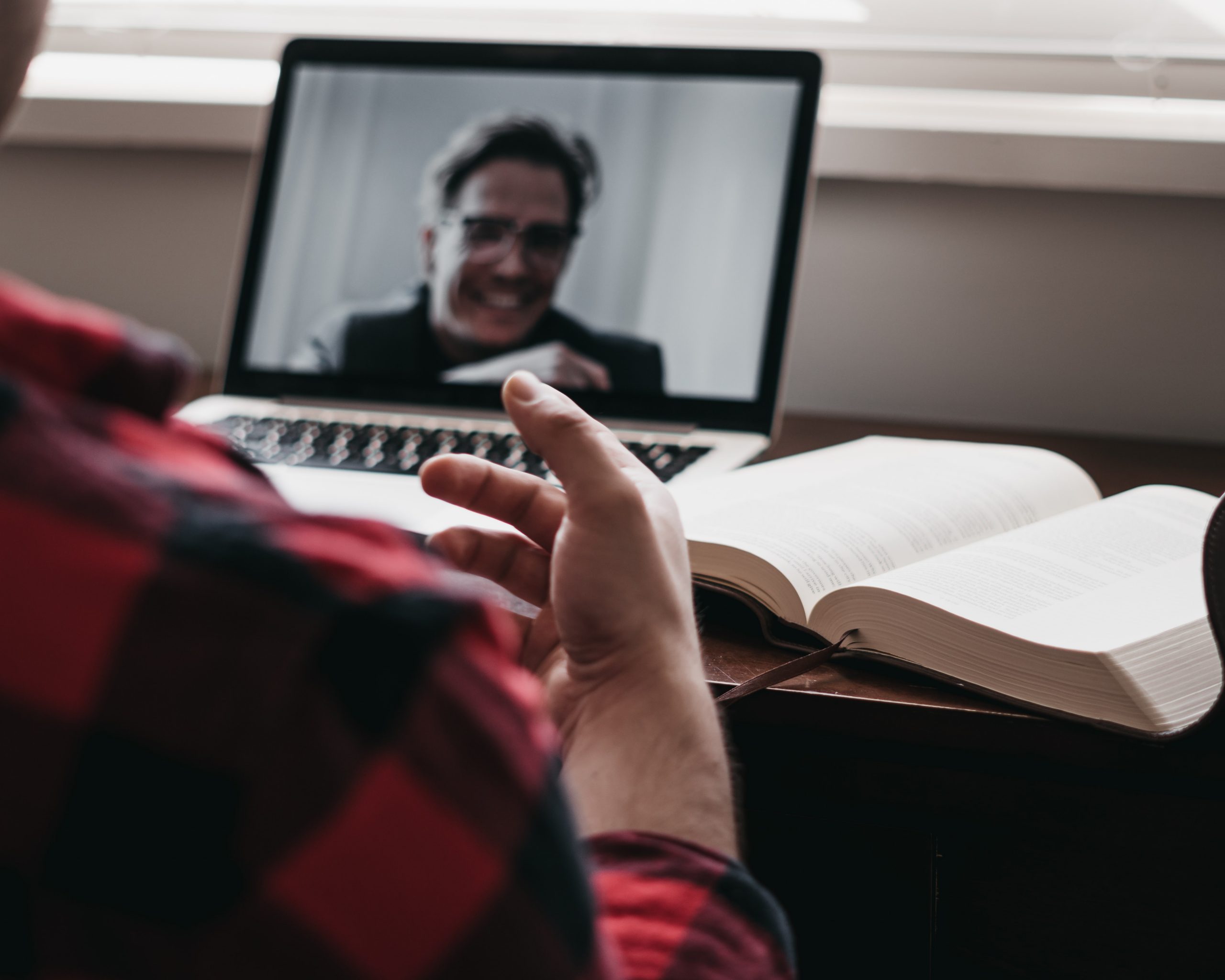 a person on a videoconference call