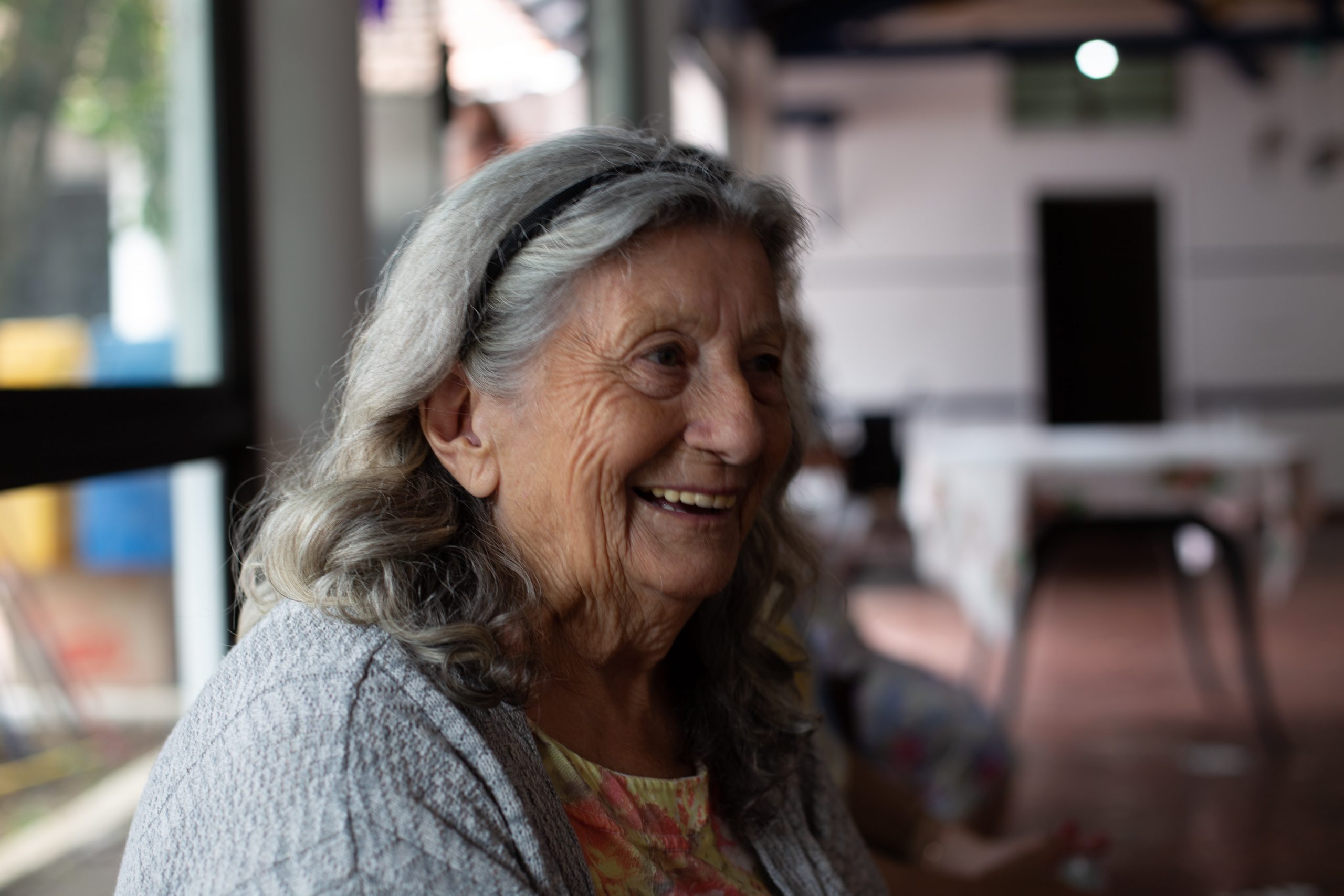 older woman smiling